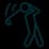 person swinging a golf club icon