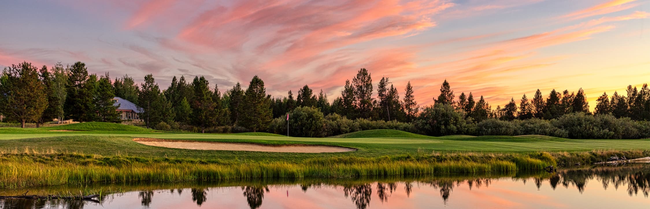 sunriver resort overview with forest in the background