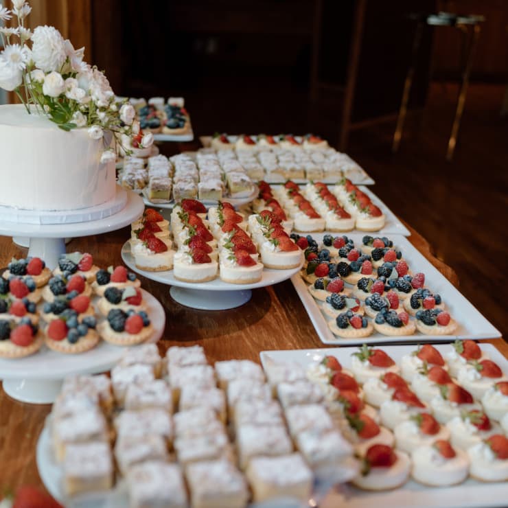 view of appetizers at a wedding