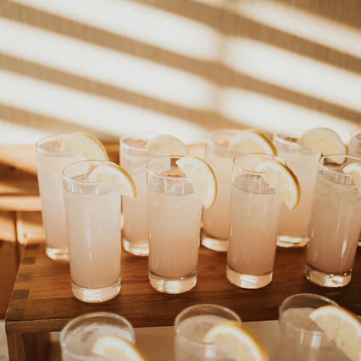 rows of drinks
