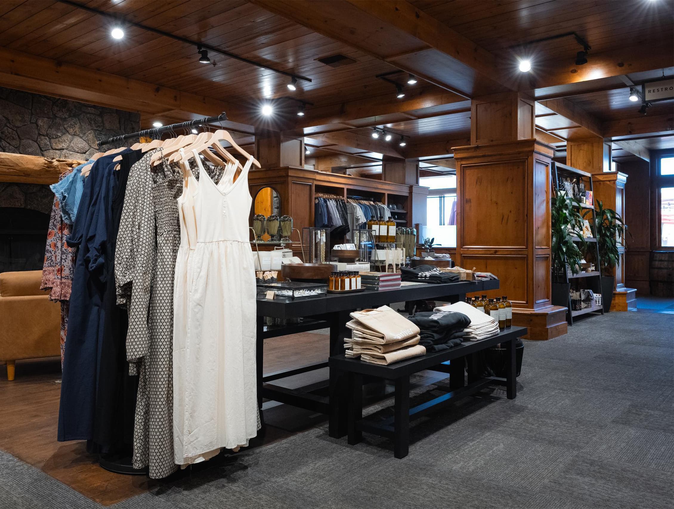 the inside of the merchant trader gift shop at sunriver resort with resort themed retail items