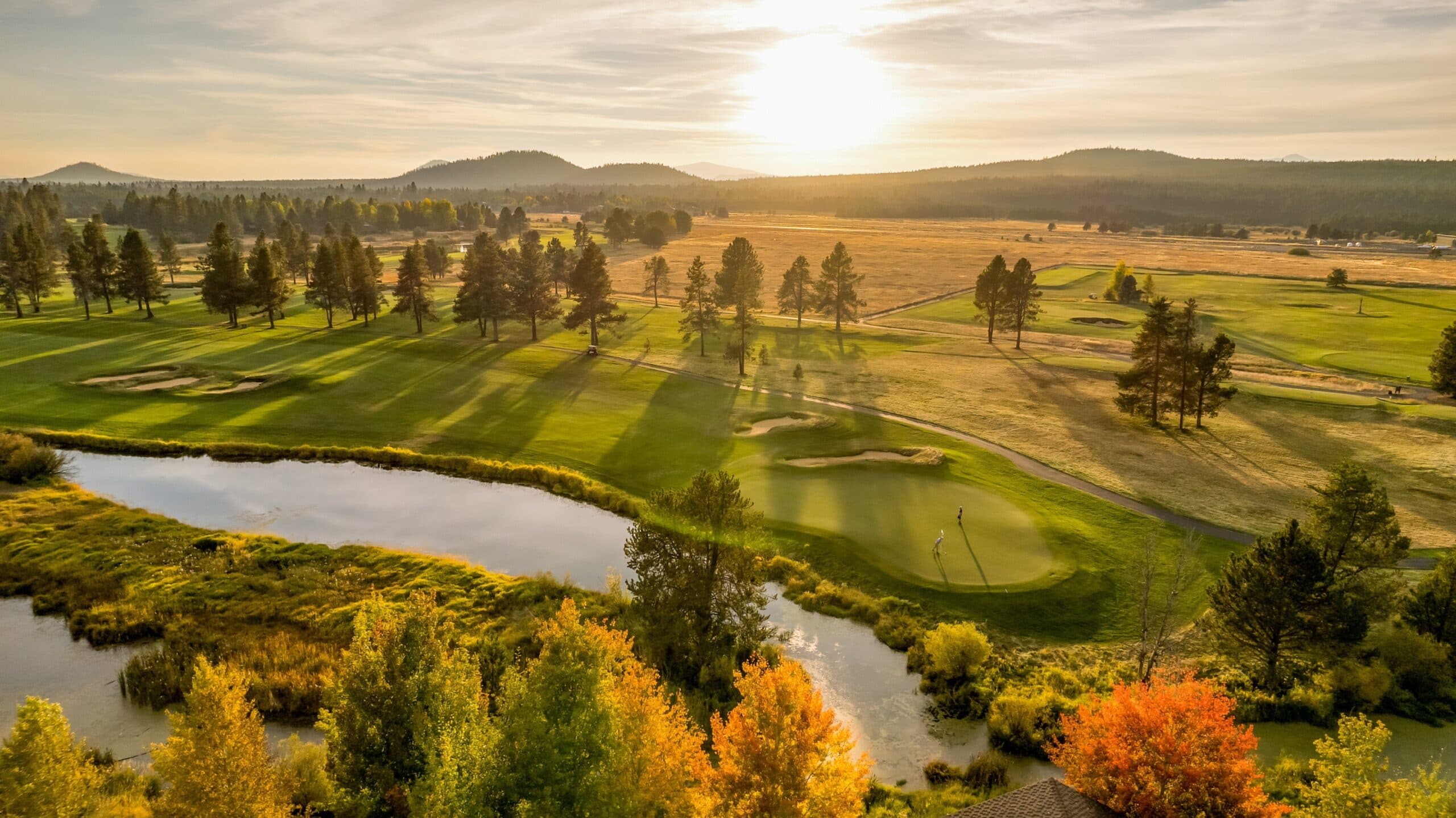 sunriver resort overview with forest in the background