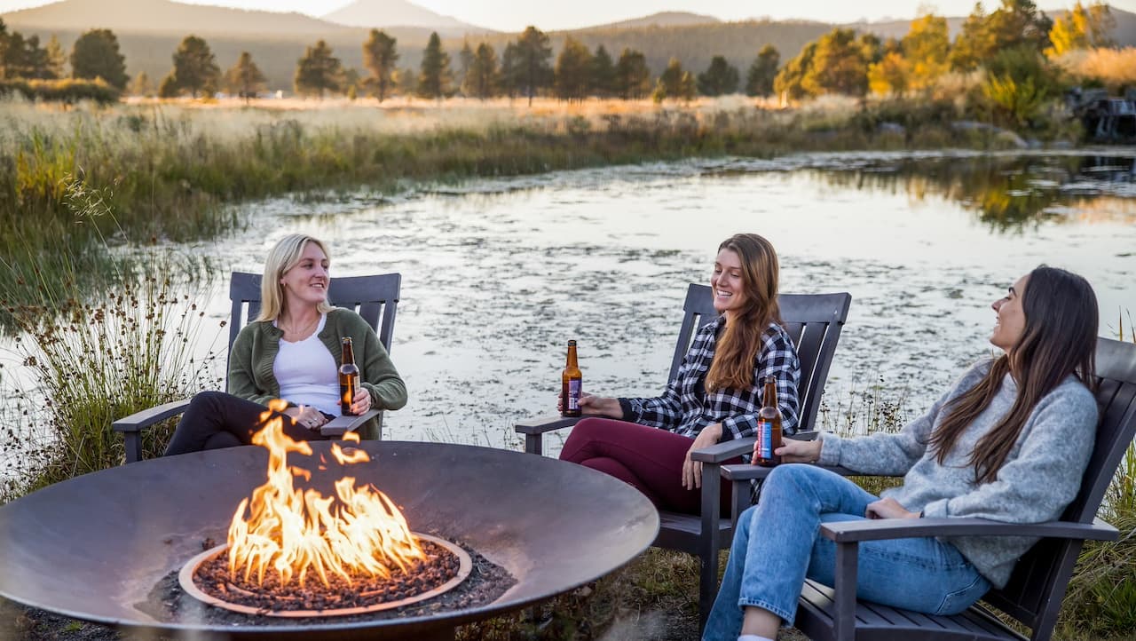 sunriver resort overview with forest in the background