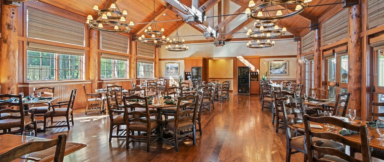 sunriver resort overview with forest in the background