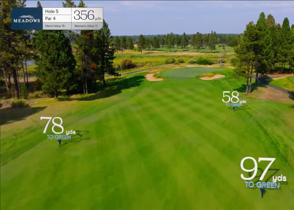 overview shot of Meadows golf course hole 5